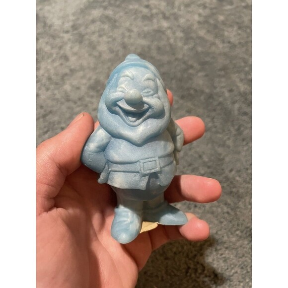VTG 1986 Disney Snow White & The 7 Dwarfs HAPPY Blue Cameonyx Figurine - Picture 1 of 4